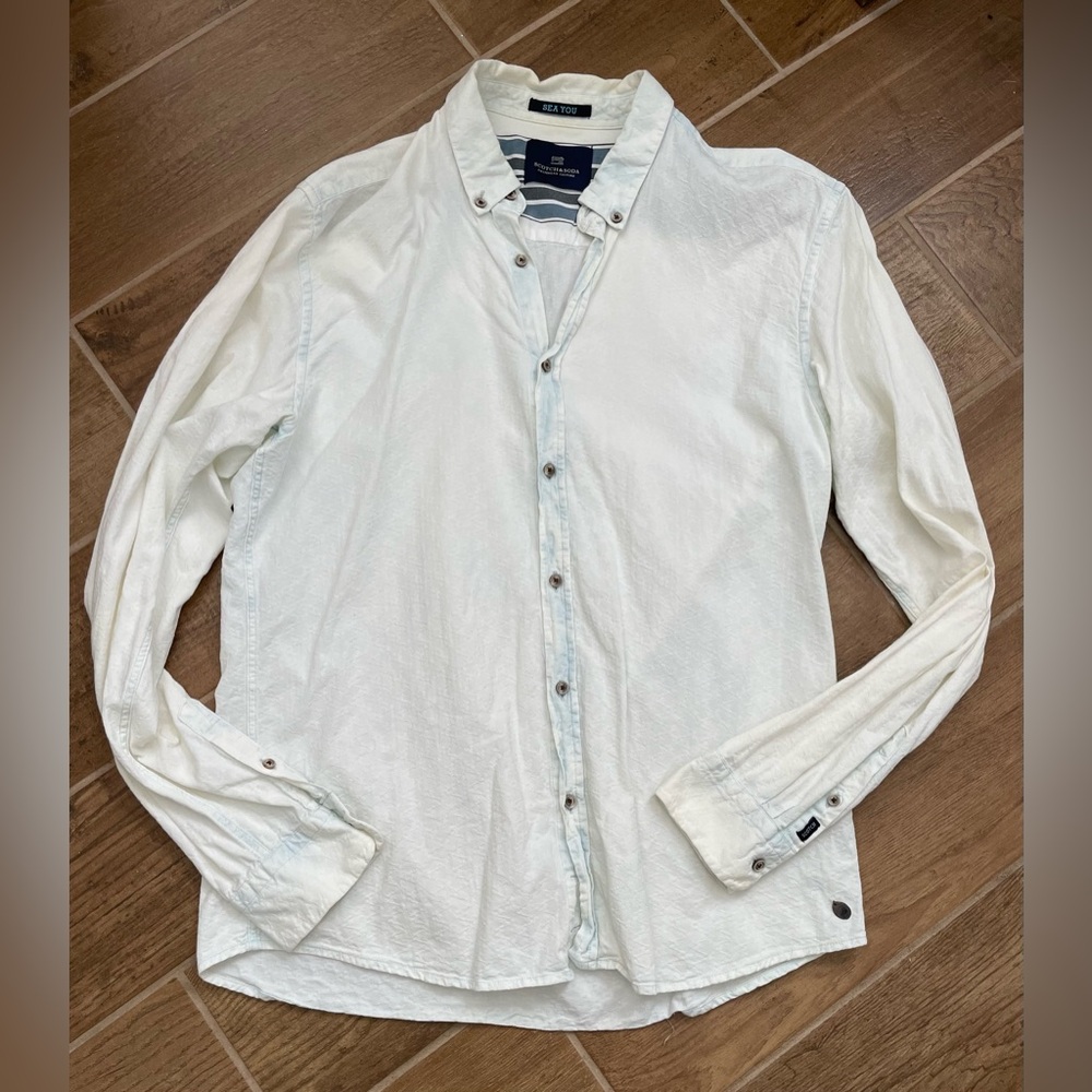 Scotch & Soda Men’s Large Amsterdam Couture Button Down Long Sleeve Shirt